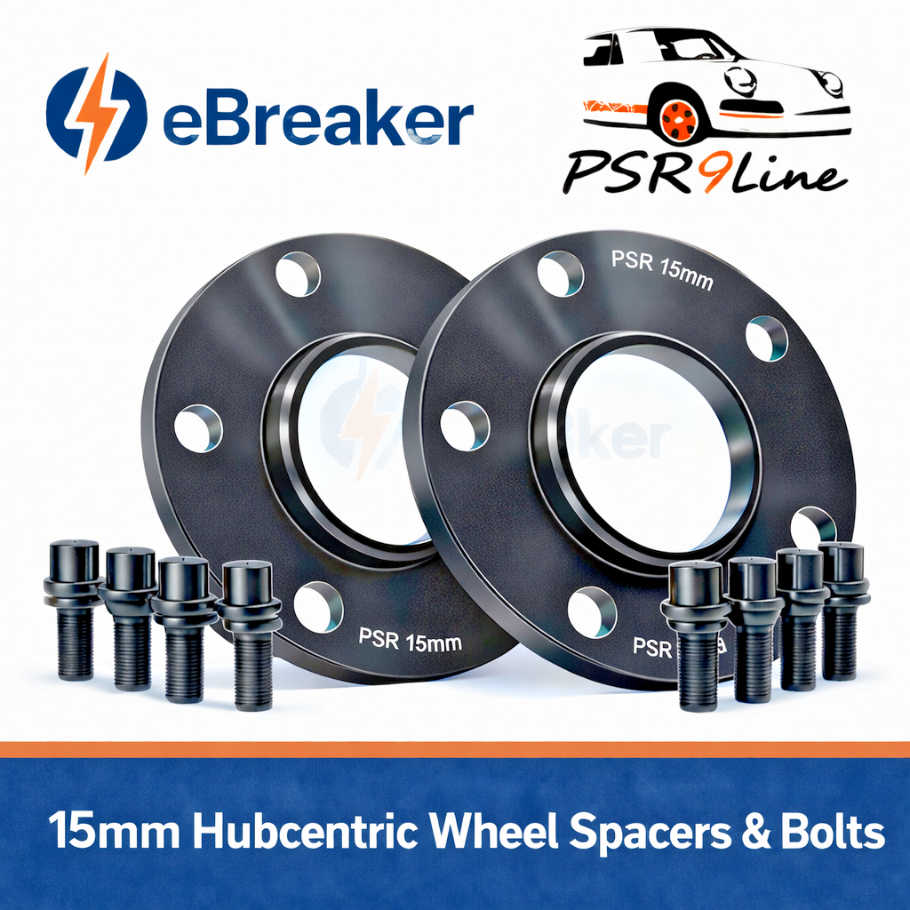 PORSCHE 15mm Wheel Spacers 5x130 With Extended O.E Bolts, Precision Fit in Black