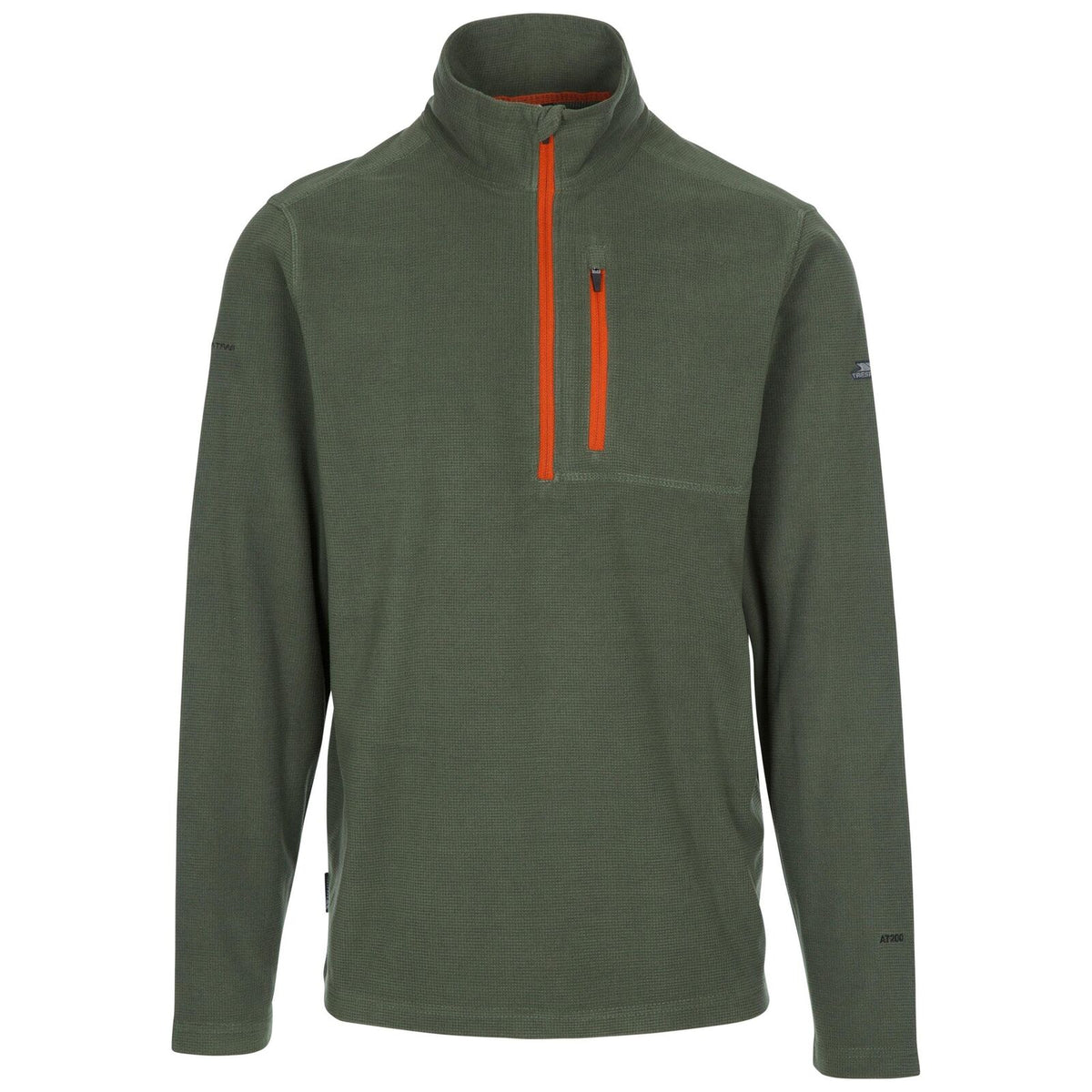 Mens Sanday Grid Textured Zip Neck Fleece Sweatshirt