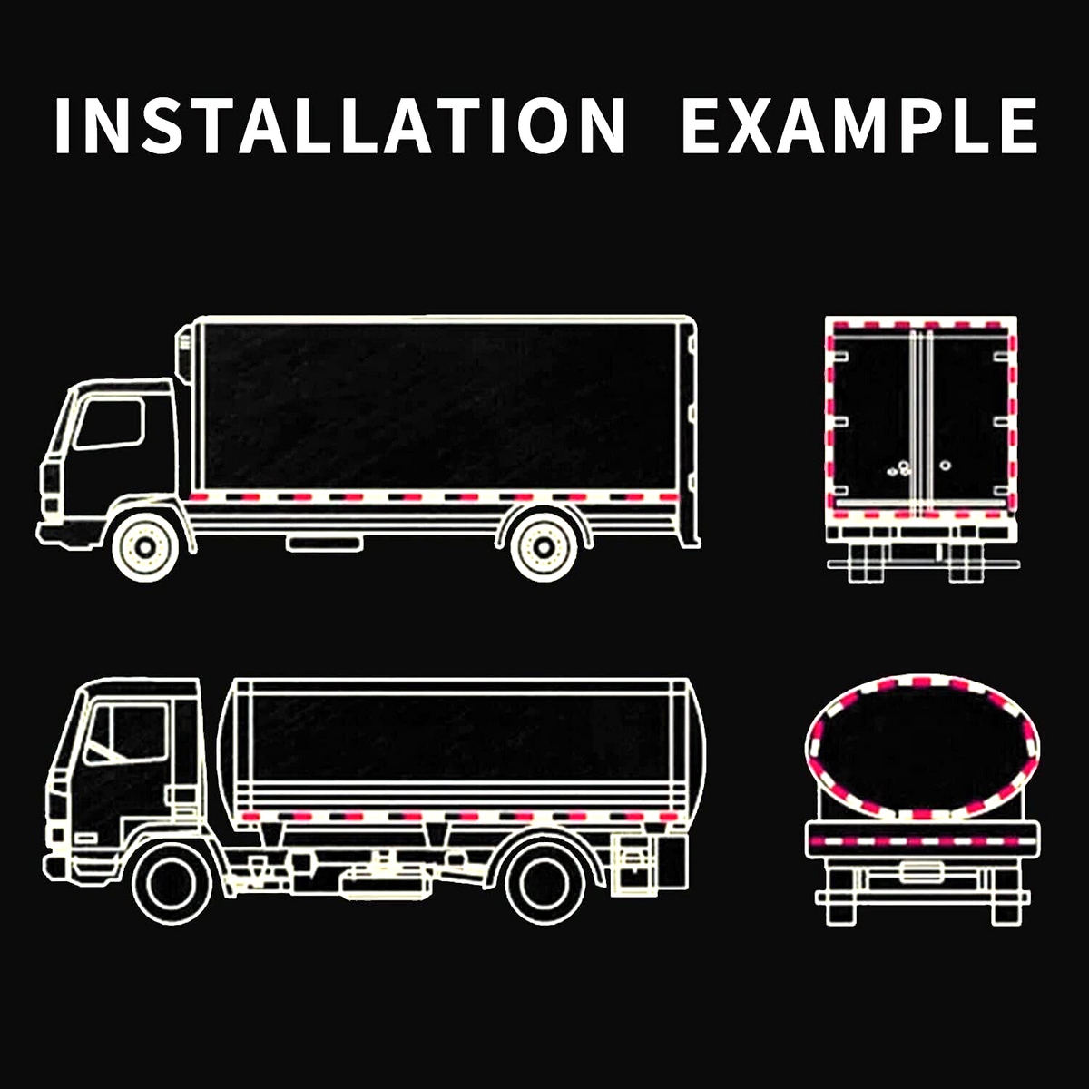High-Quality 2x Red E-Approved Rectangular Reflectors for Trailers Caravans