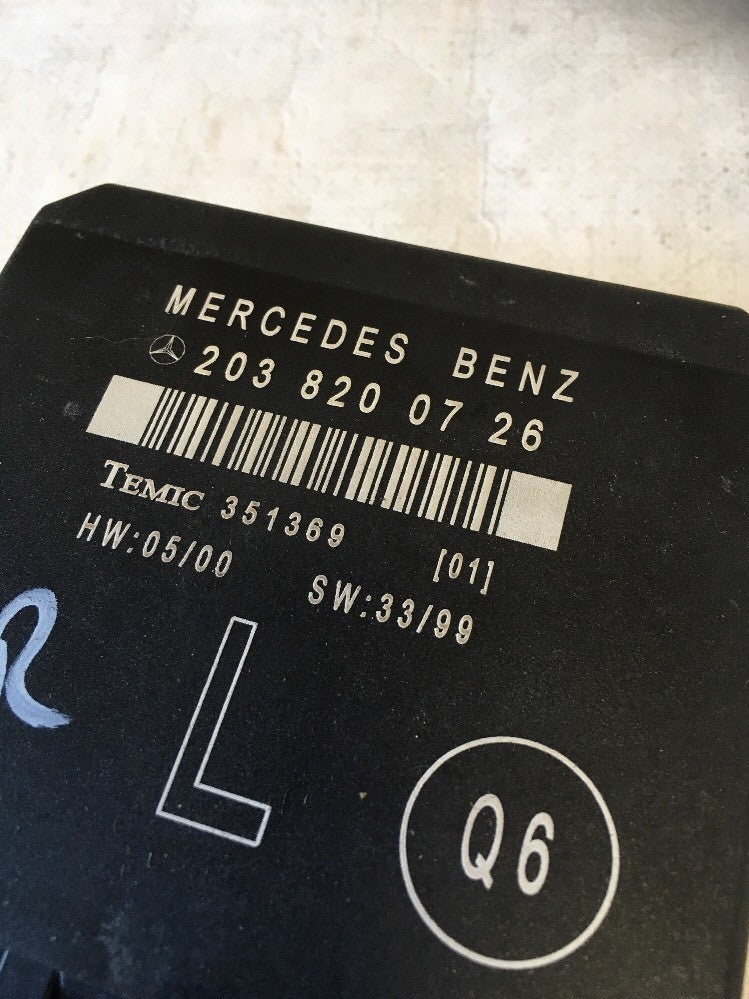 Door Control Module 2038200726 Rear Left Side From Mercedes C Class W203 00-05