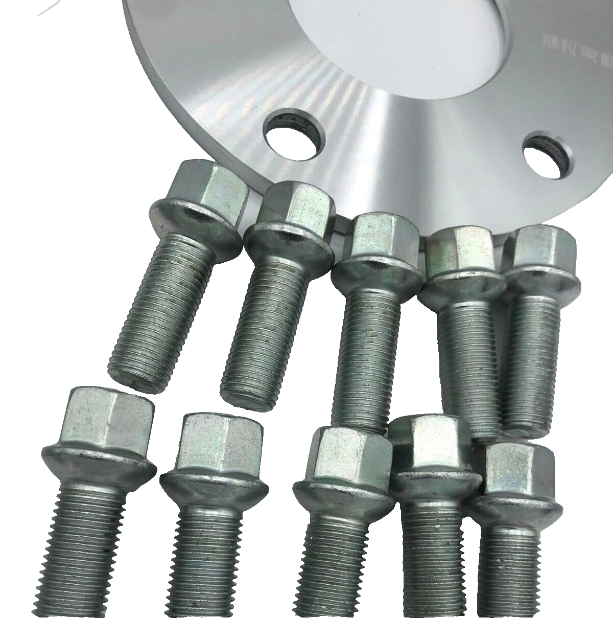 Porsche Wheel Spacers 7mm + Extended AF Bolts Set Of 4 in Silver 5x130 PSR9Line