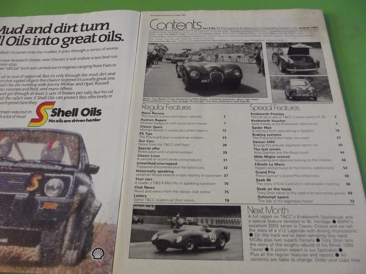 THOROUGHBRED AND CLASSIC CARS MAGAZINE AUGUST 1982 #C4