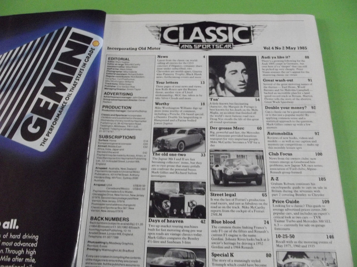 CLASSIC AND SPORTSCAR MAGAZINE MAY 1985 #c1