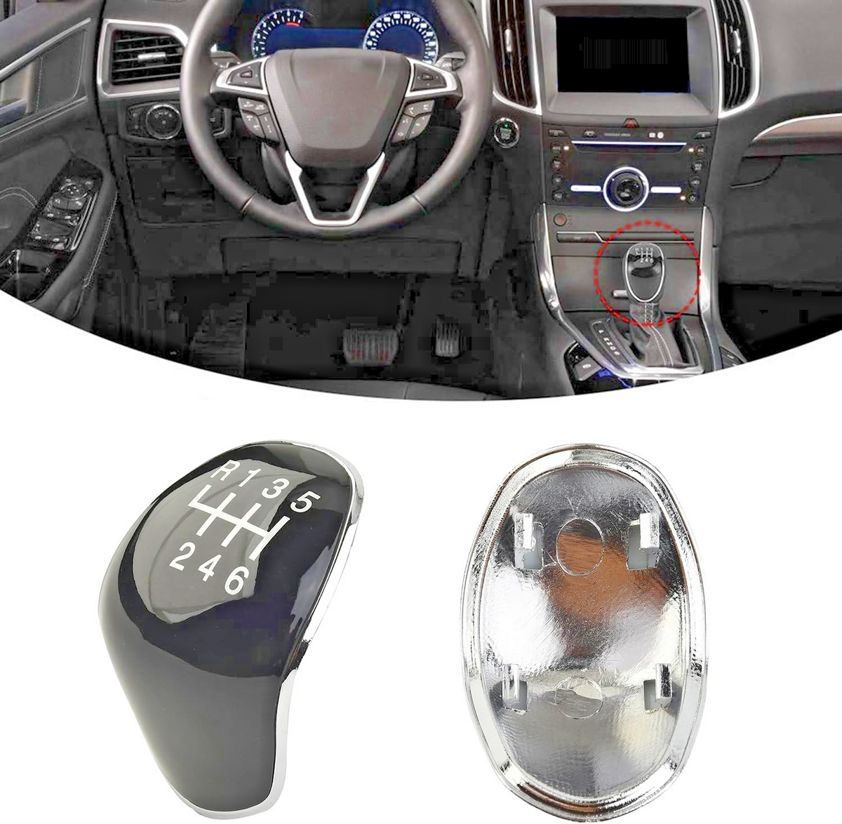 6 Speed Manual Gear Stick Shift Knob Cap - Ford Transit Custom Focus Kuga Mondeo