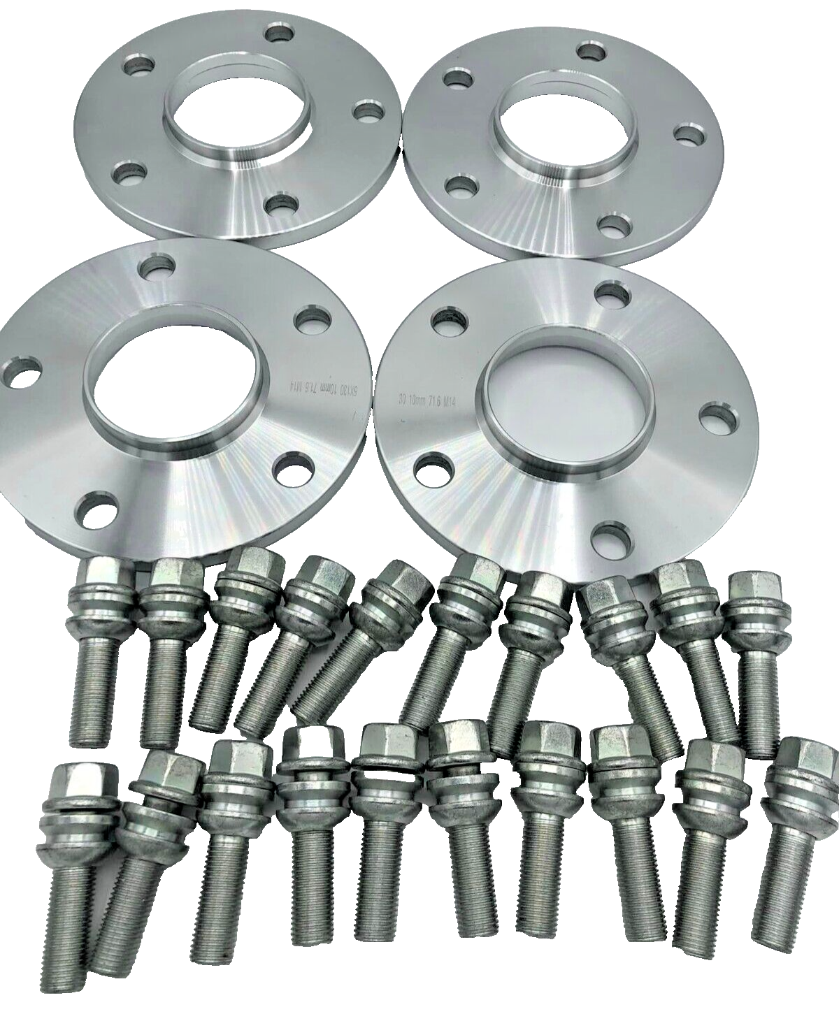 Porsche Wheel Spacers 15mm + Extended OE Bolts Set Of 4 in Silver 5x130 PSR9Line