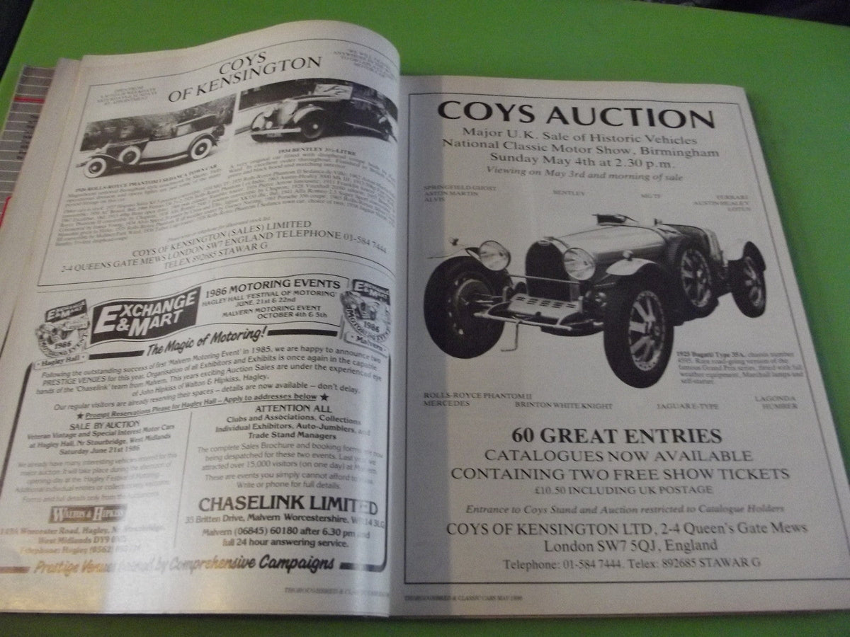 THOROUGHBRED AND CLASSIC CARS MAGAZINE MAY 1986 #C4