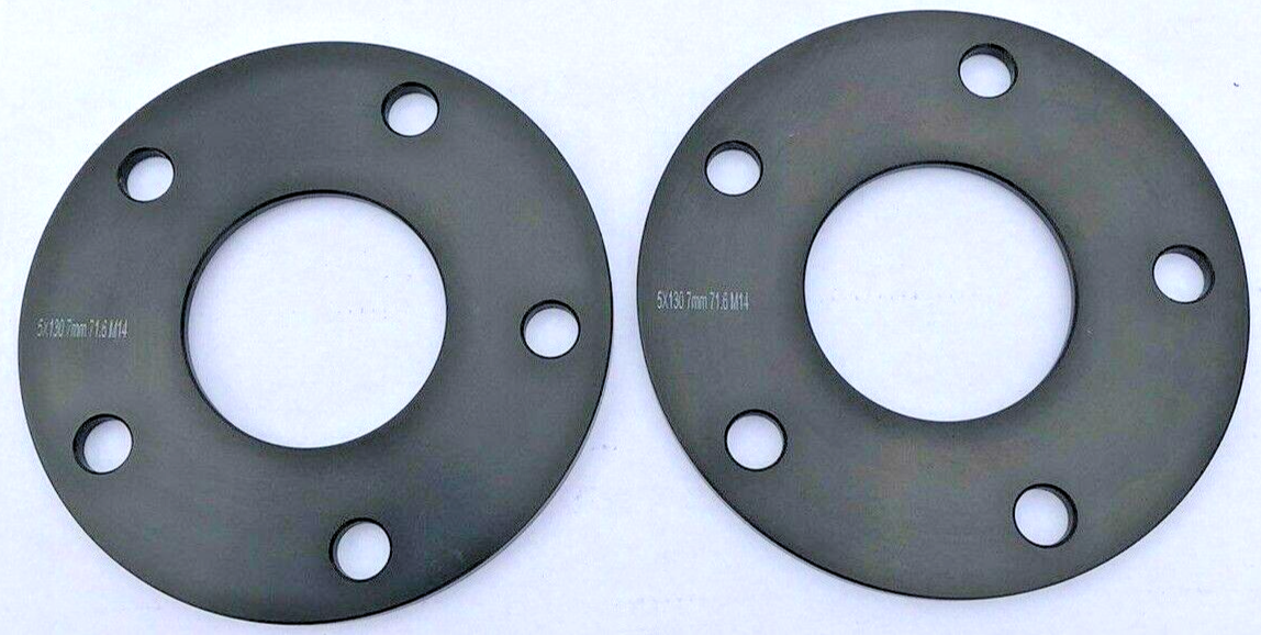 PORSCHE 7mm Wheel Spacers 5x130 With Extended AM Bolts  Precision Fit in Black