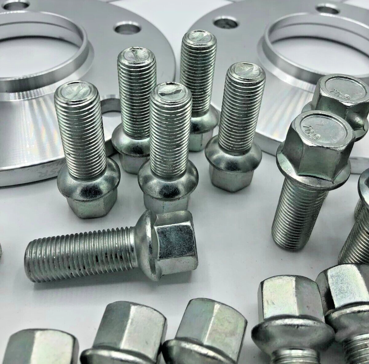 Porsche Wheel Spacers 15mm & Extended AF Bolts Set Of 2 in Silver 5x130 PSR9Line