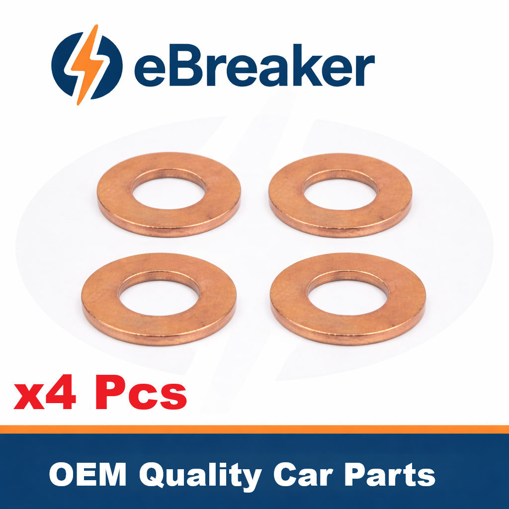 Saab Diesel Fuel Injector Copper Washer Seal Set x4 — 9-3 & 9-5 1997–2015 — Bosch F00V C17 504