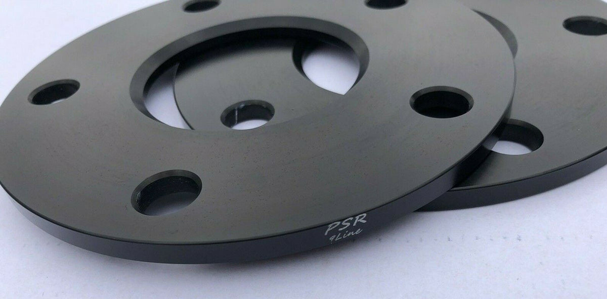 Porsche Wheel Spacers 7mm + Extended AF Bolts Set Of 2 in Black 5x130 PSR9Line