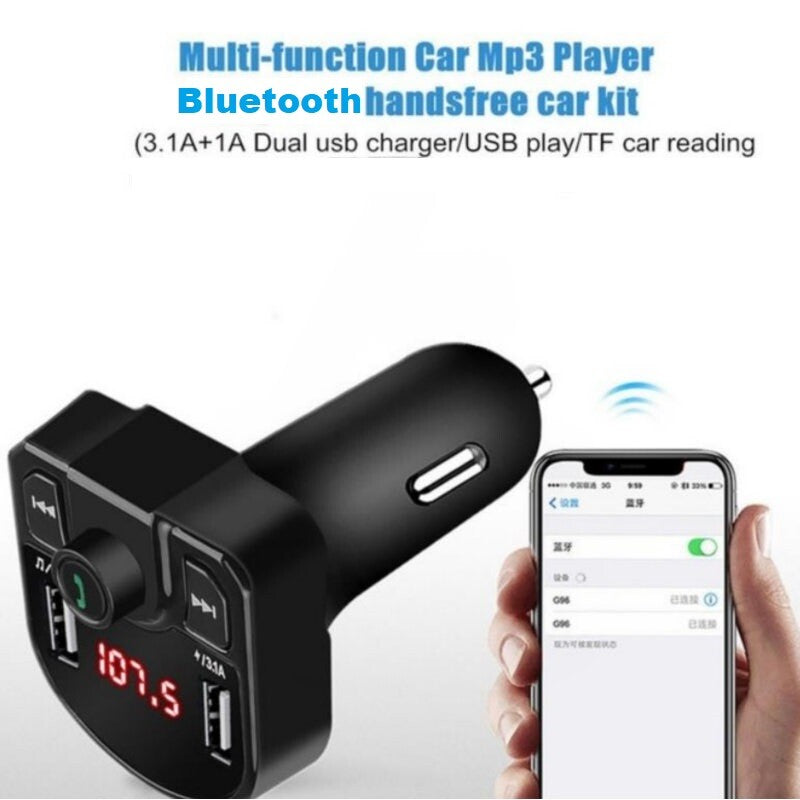 Wireless BT 5.0 FM Transmitter QC3.0 Car USB Charger Adapter Radio Player