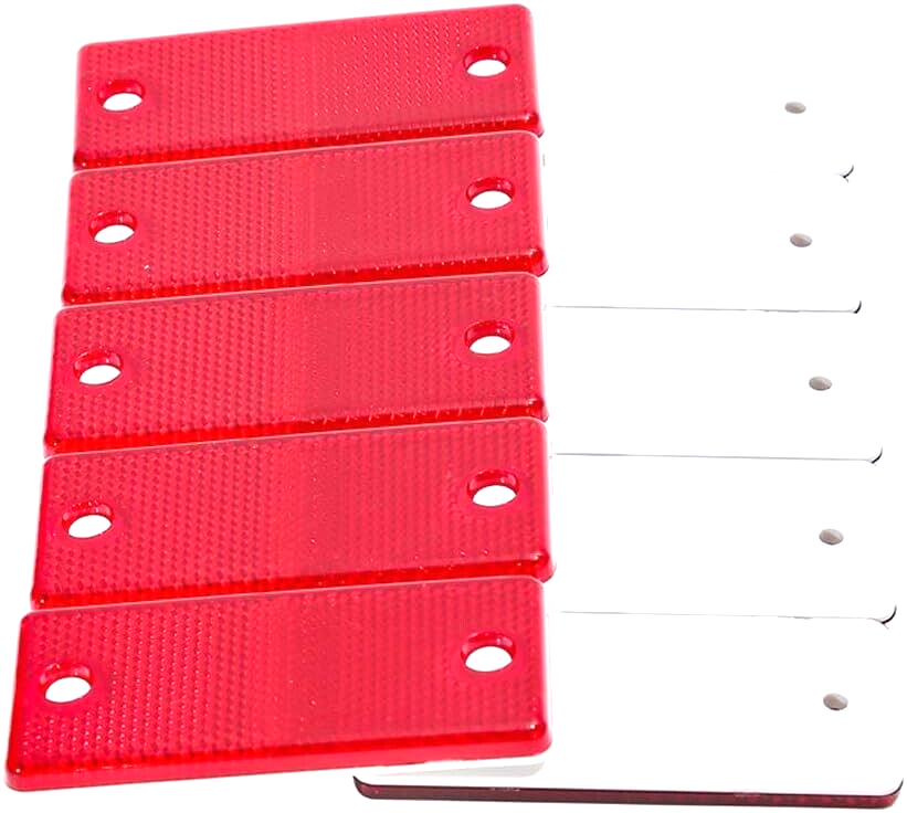 High-Quality 2x Red E-Approved Rectangular Reflectors for Trailers Caravans
