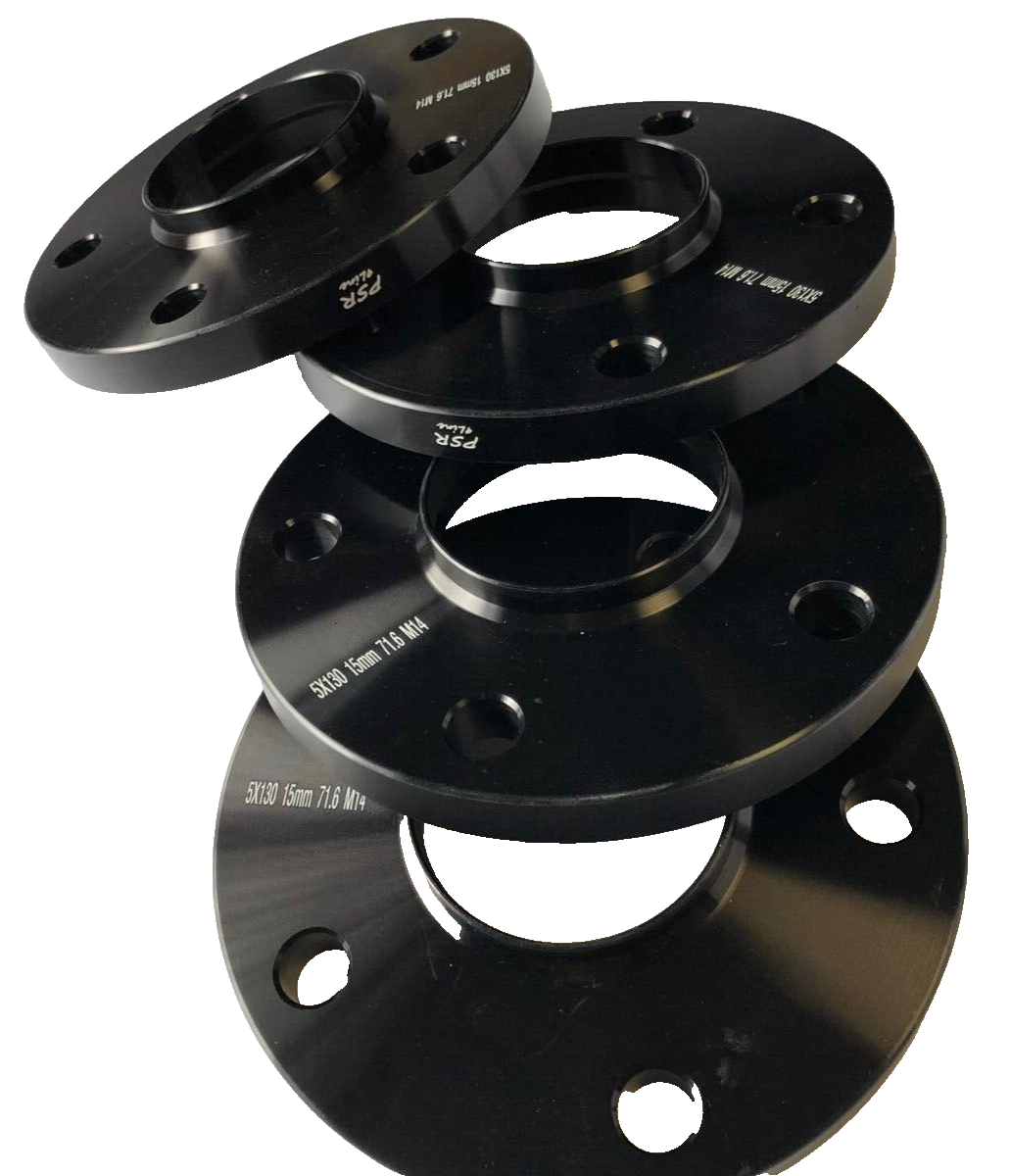 Porsche Wheel Spacers 15mm + Extended AF Bolts Set Of 4 in Black 5x130 PSR9Line