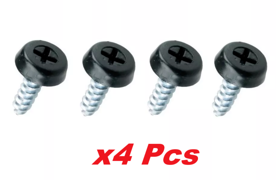 Number Plate Fixing Screws Kit Plastic Cap Moulded Weather resistant Head. Qty 4