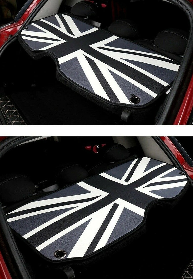 MINI F55 & F56 Union Jack Parcel Shelf Leather Cover Grey For 2014 - 2020