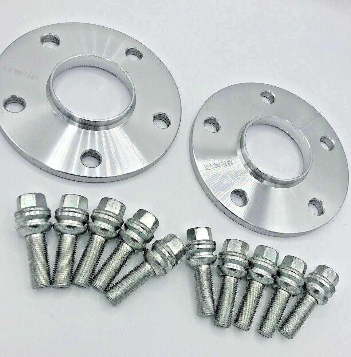 PORSCHE 15mm Wheel Spacers 5x130 With Extended O.E Bolts Precision Fit in Silver