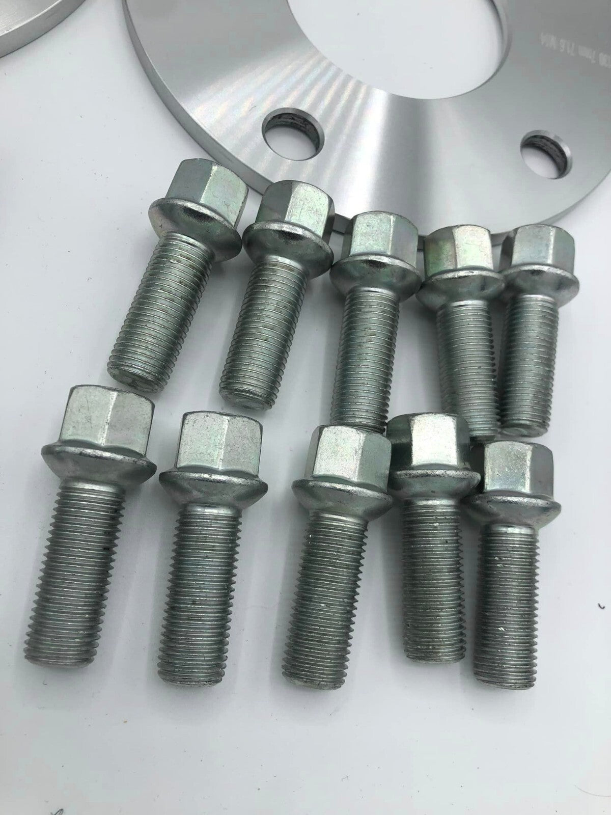 Porsche Wheel Spacers 7mm + Extended AF Bolts Set Of 2 in Silver 5x130 PSR9Line