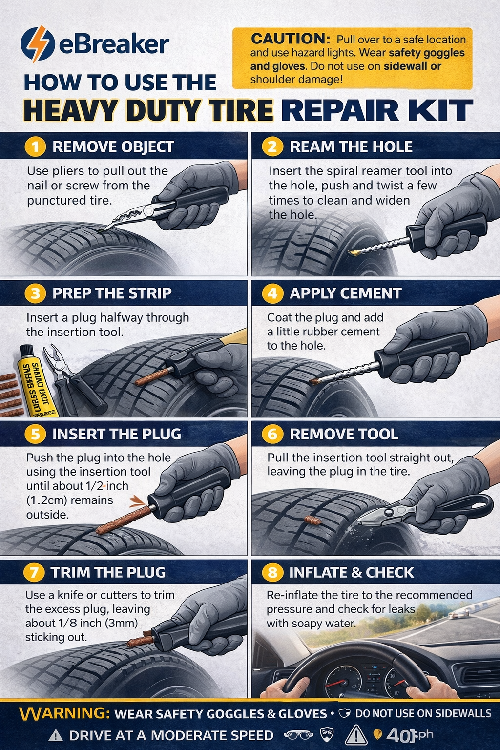 Instant Puncture Repair Kit – Heavy Duty Emergency Fix for Car, Motorcycle & Van