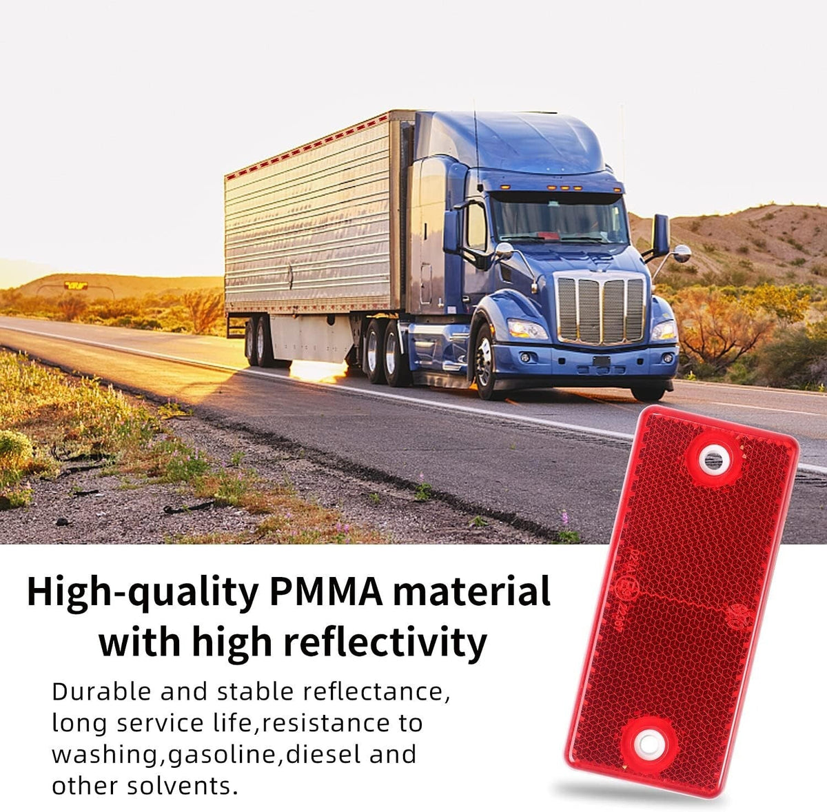 High-Quality 2x White E-Approved Rectangular Reflectors Trailers Caravans