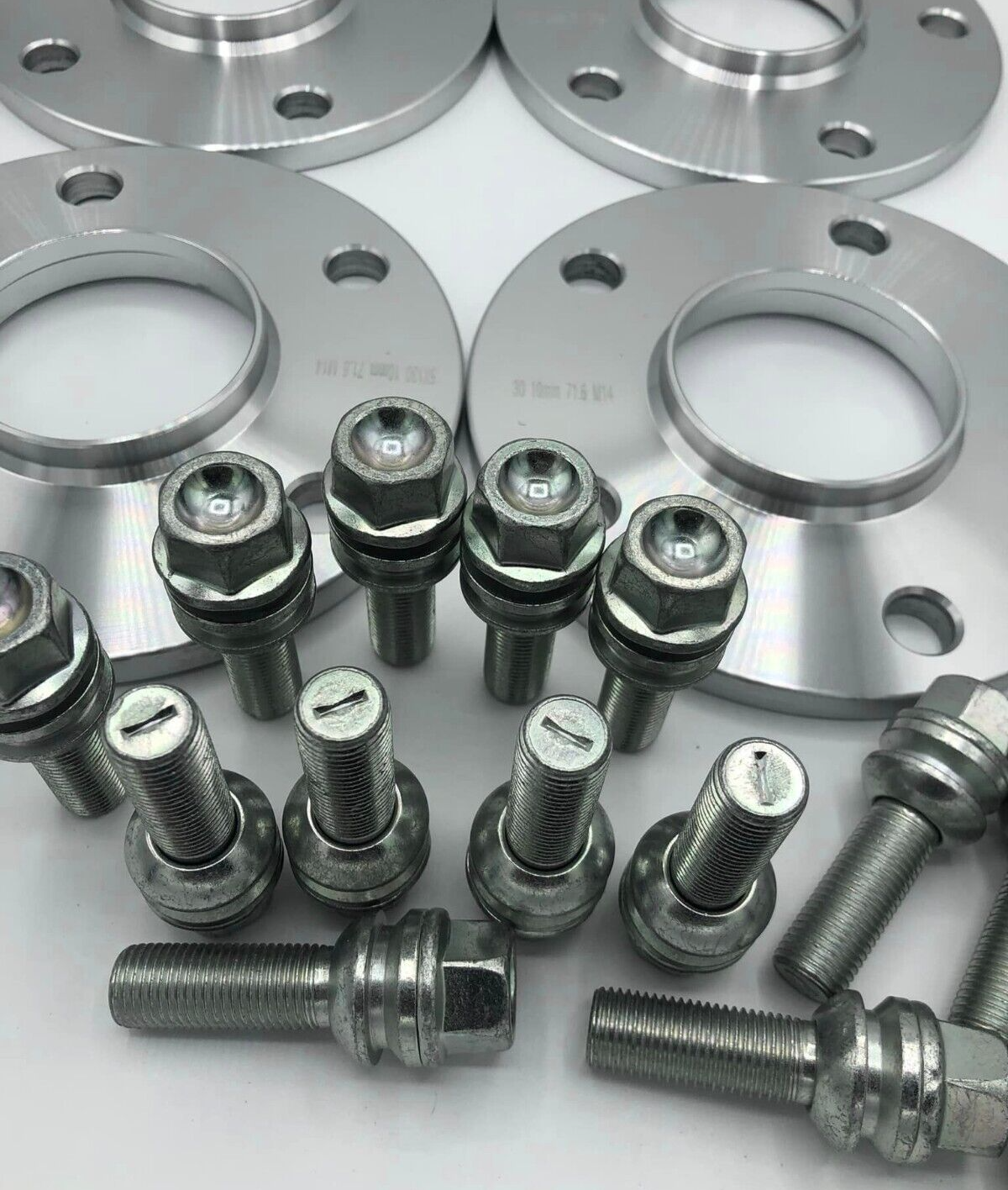 Porsche Wheel Spacers 12mm + Extended OE Bolts Set Of 4 in Silver 5x130 PSR9Line