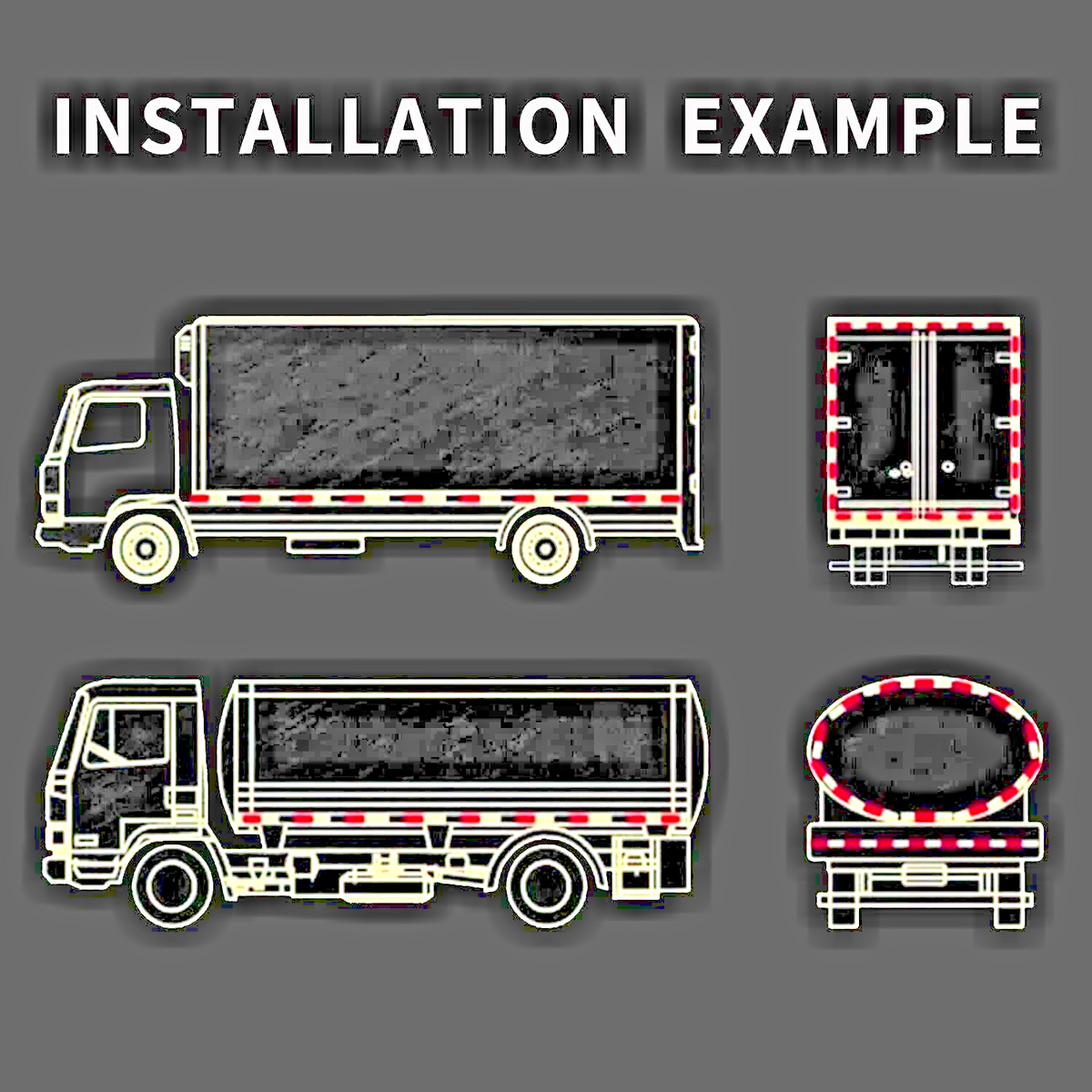 High-Quality 2x Amber E-Approved Rectangular Reflectors Trailers Caravans