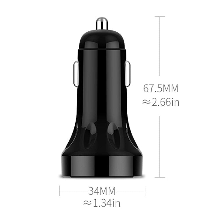 Car USB Twin Charging Point with LED Battery Voltage display Fast Charge Amber