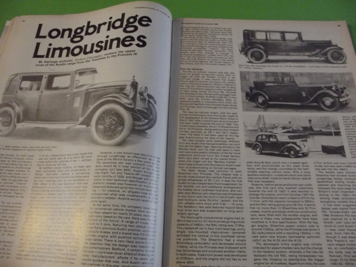 THOROUGHBRED AND CLASSIC CARS MAGAZINE NOVEMBER 1980 #C4