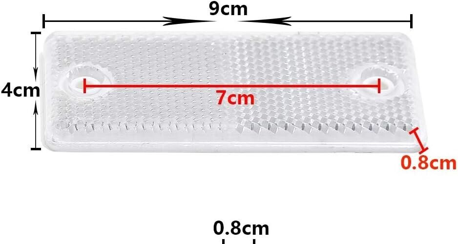 High-Quality 2x White E-Approved Rectangular Reflectors Trailers Caravans
