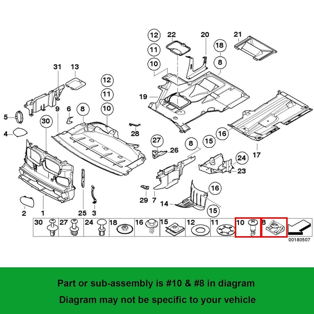 BMW C-Clip Sheet Metal Nut Clamp 5 7 SERIES 10x PCS 51718176503