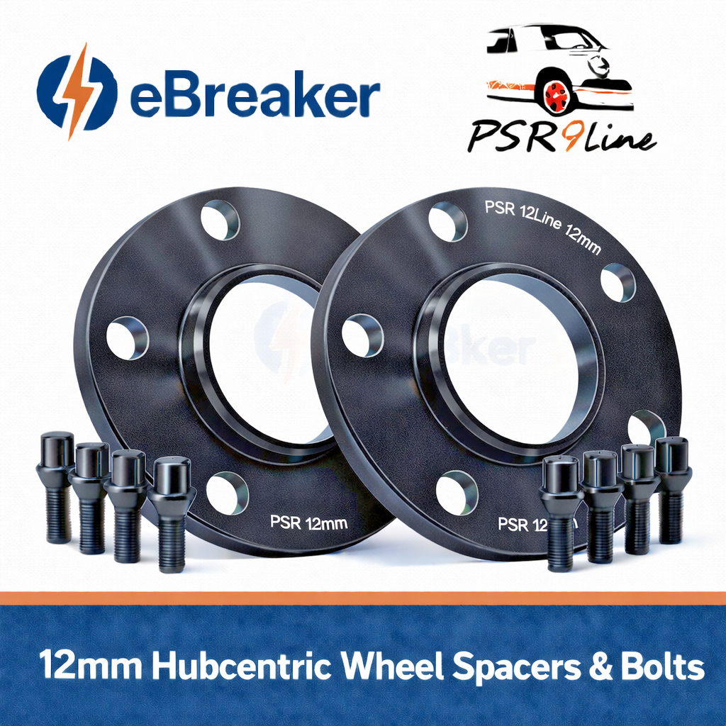 Black 12mm Wheel Spacers for Porsche 5x130 Pair with Extended Bolts AM UK Stock