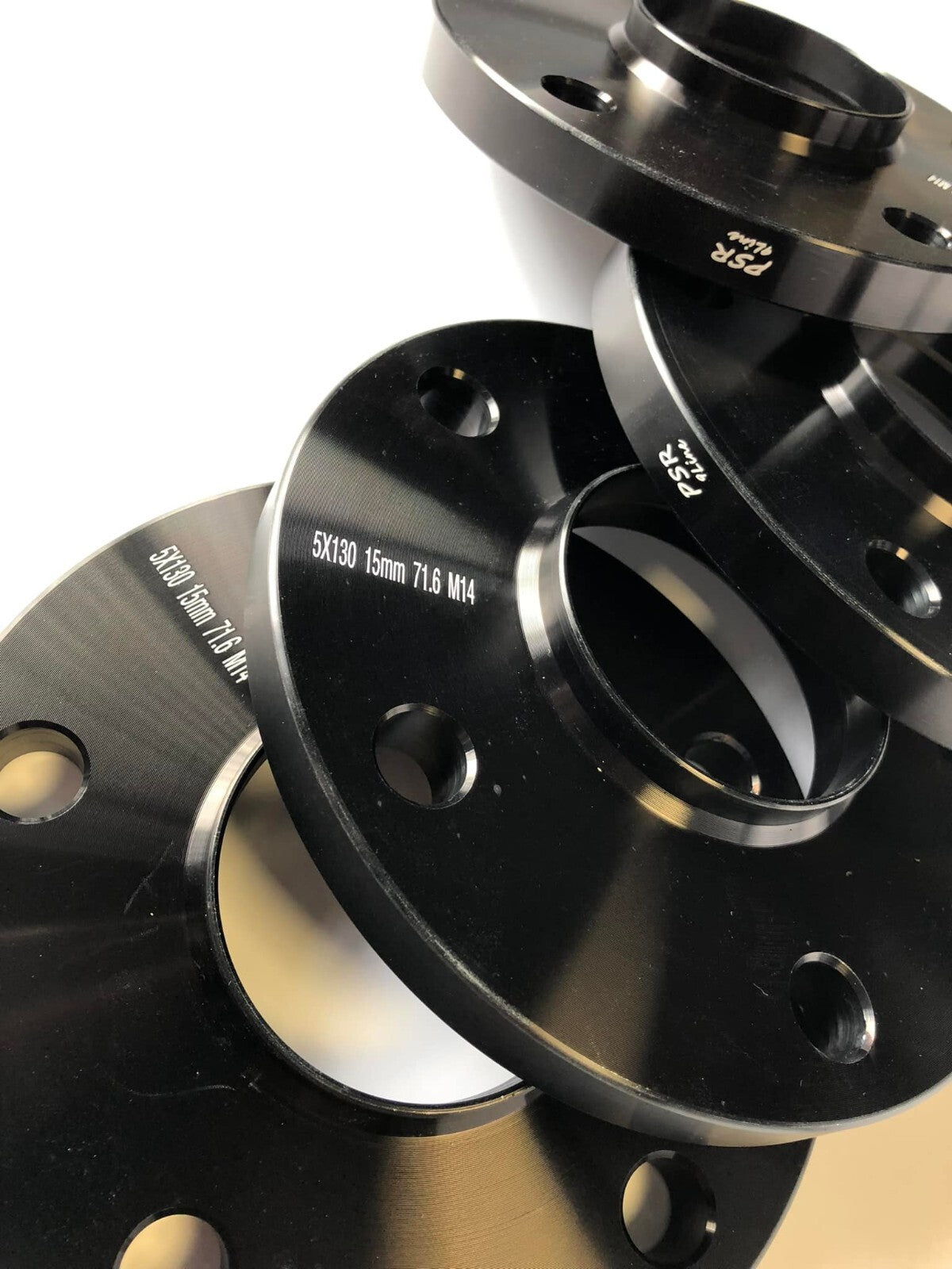 Porsche Wheel Spacers 15mm + Extended AF Bolts Set Of 4 in Black 5x130 PSR9Line