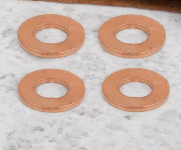 Saab Diesel Fuel Injector Copper Washer Seal Set x4 — 9-3 & 9-5 1997–2015 — Bosch F00V C17 504