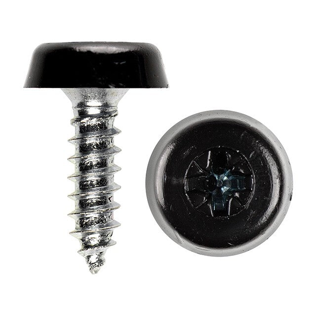 Number Plate Fixing Screws Kit Plastic Cap Moulded Weather resistant Head. Qty 4