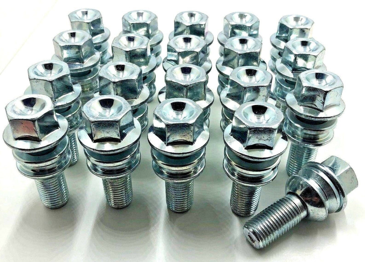 Silver Porsche Wheel Spacers 20mm 5x130 Kit with Extended O.E Bolts, HubCentric