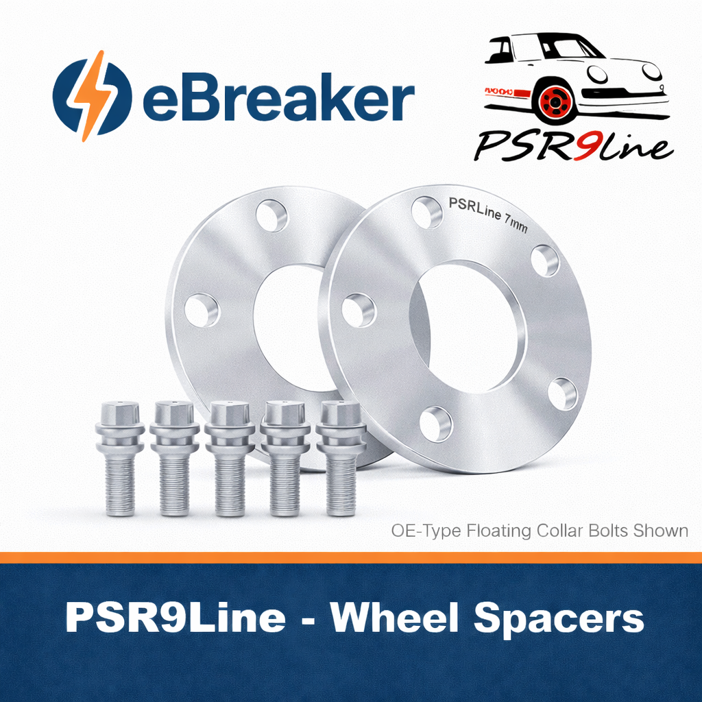 Silver Porsche Wheel Spacers 7mm 5x130 Kit with Extended O.E Bolts  HubCentric
