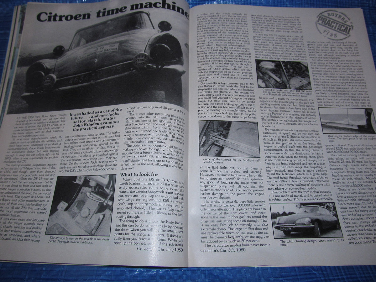 1980 JULY COLLECTORS CAR MAGAZINE / ROLLS ROYCE CITROEN MG AUSTIN 7 RACER  #bk1