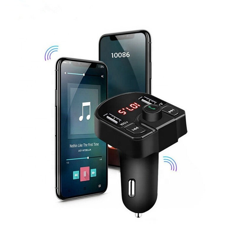 Wireless BT 5.0 FM Transmitter QC3.0 Car USB Charger Adapter Radio Player