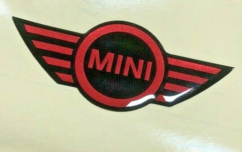 MINI Steering Wheel Badge Logo 3D Gel Domed Red Mini .2 JCW R55 R56 R57 R58 R59