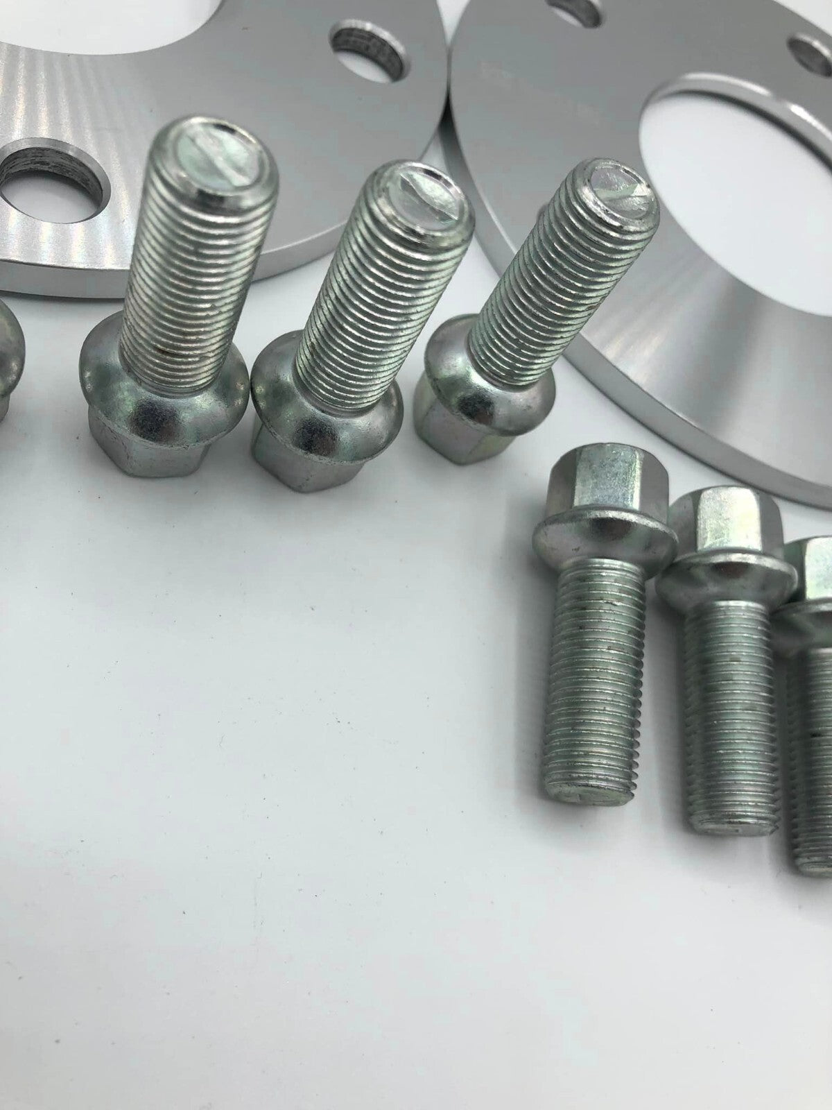 Porsche Wheel Spacers 7mm + Extended AF Bolts Set Of 2 in Silver 5x130 PSR9Line
