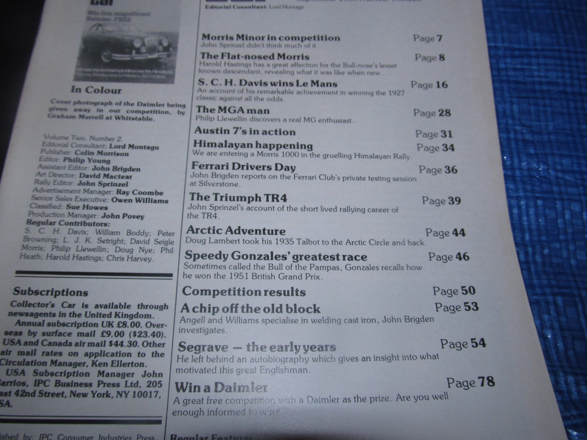 1980 SEPTEMBER COLLECTORS CAR MAGAZINE / MGA AUSTIN 7 TR4 MORRIS MINOR #bk1