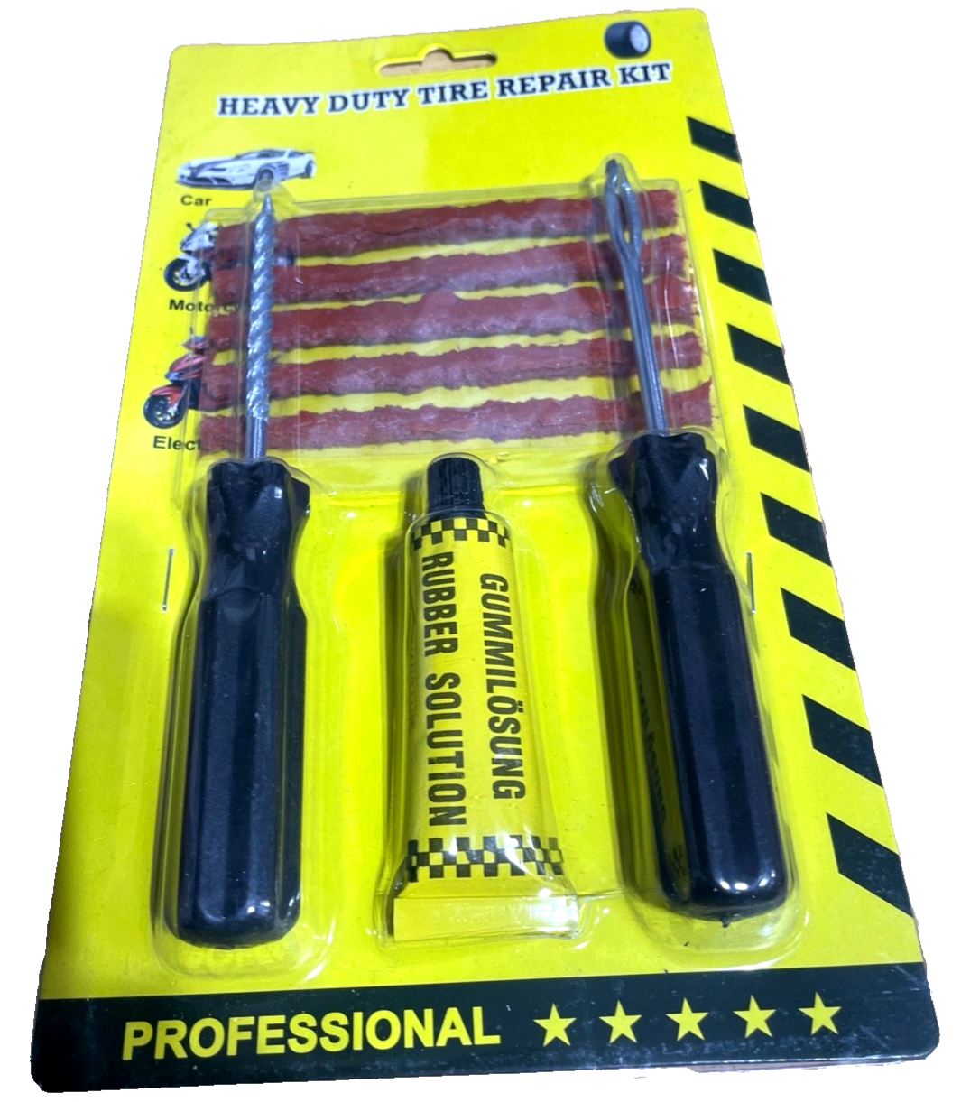Emergency Tyre Repair Kit – Heavy Duty Puncture Fix for Car Motorcycle,Van Truck