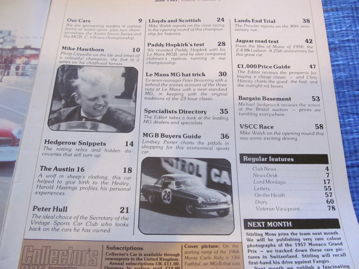 1981 JUNE COLLECTORS CAR MAGAZINE / MG TRIBUTE AUSTIN 16 MIKE HAWTHORN   #bk1