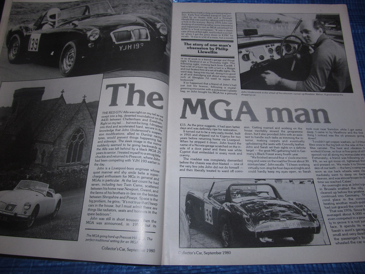 1980 SEPTEMBER COLLECTORS CAR MAGAZINE / MGA AUSTIN 7 TR4 MORRIS MINOR #bk1