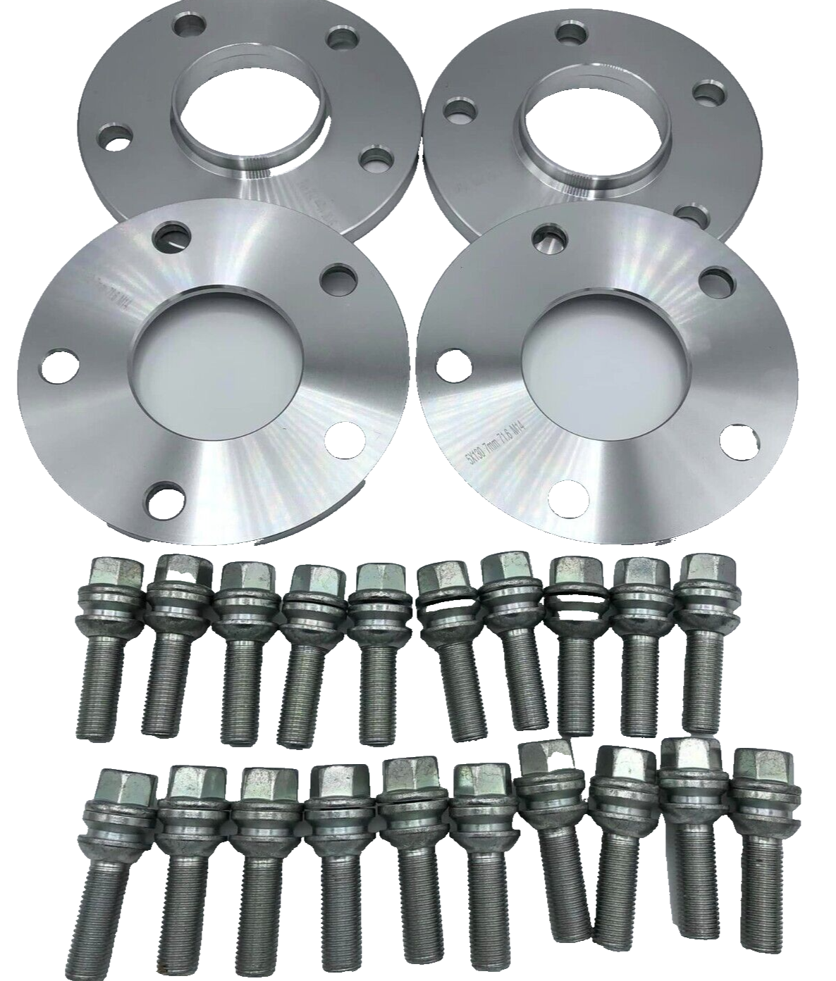 Porsche Wheel Spacers 15mm + Extended OE Bolts Set Of 4 in Silver 5x130 PSR9Line