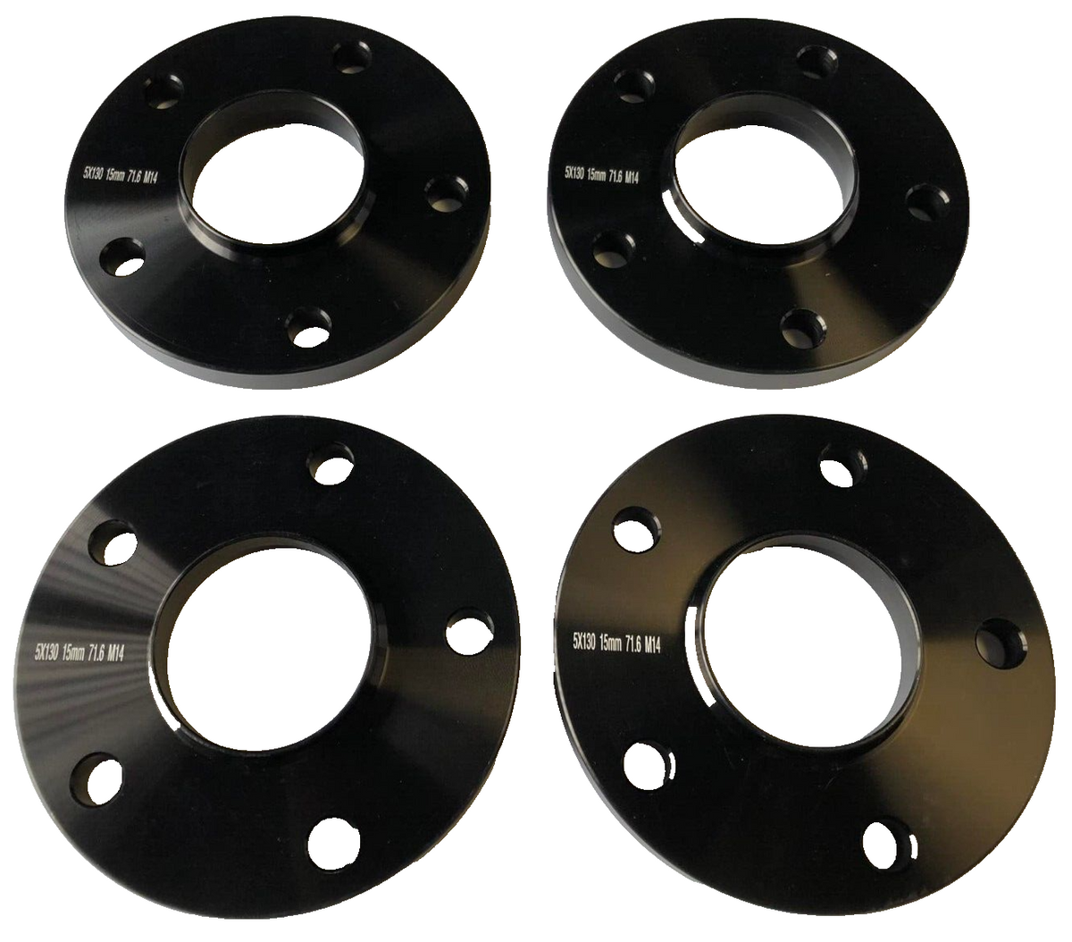 Porsche Wheel Spacers 15mm + Extended AF Bolts Set Of 4 in Black 5x130 PSR9Line
