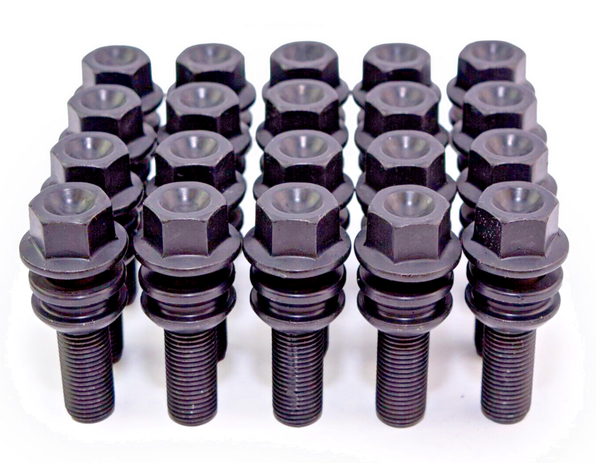 Standard PORSCHE O.E Type Wheel Bolts Floating Collar Black 28mm PSR9Line x20pcs