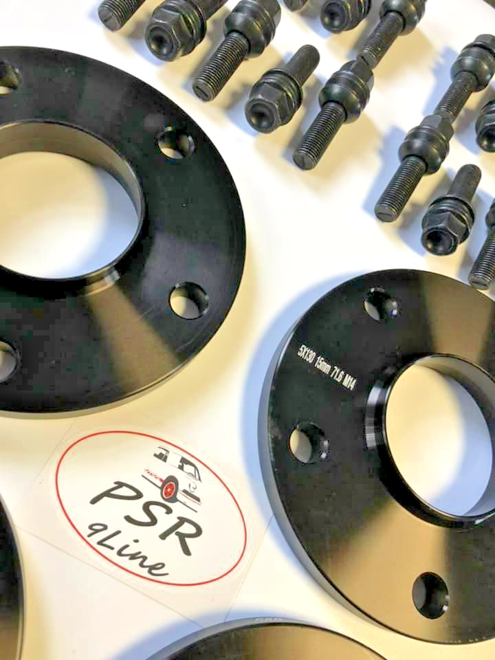 Porsche Wheel Spacers 20mm + Extended O.E Bolts Set Of 4 in Black 5x130 PSR9Line