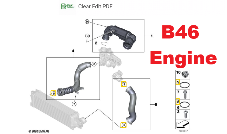 MINI / BMW 13718596850 Turbo Boost Pipe Gasket | For FSeries Models 20132026