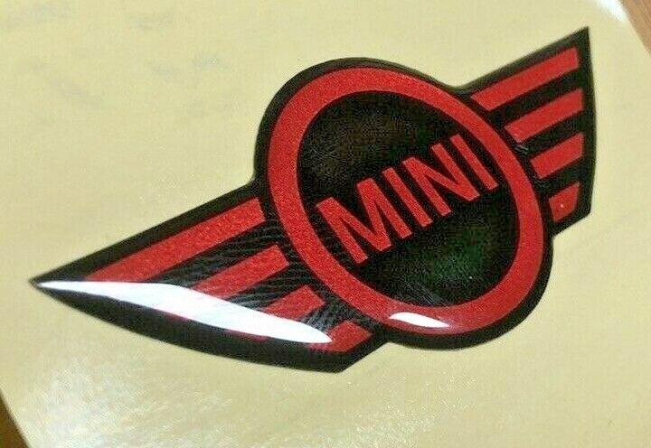 MINI Steering Wheel Badge Logo 3D Gel Domed Red Mini .2 JCW R55 R56 R57 R58 R59