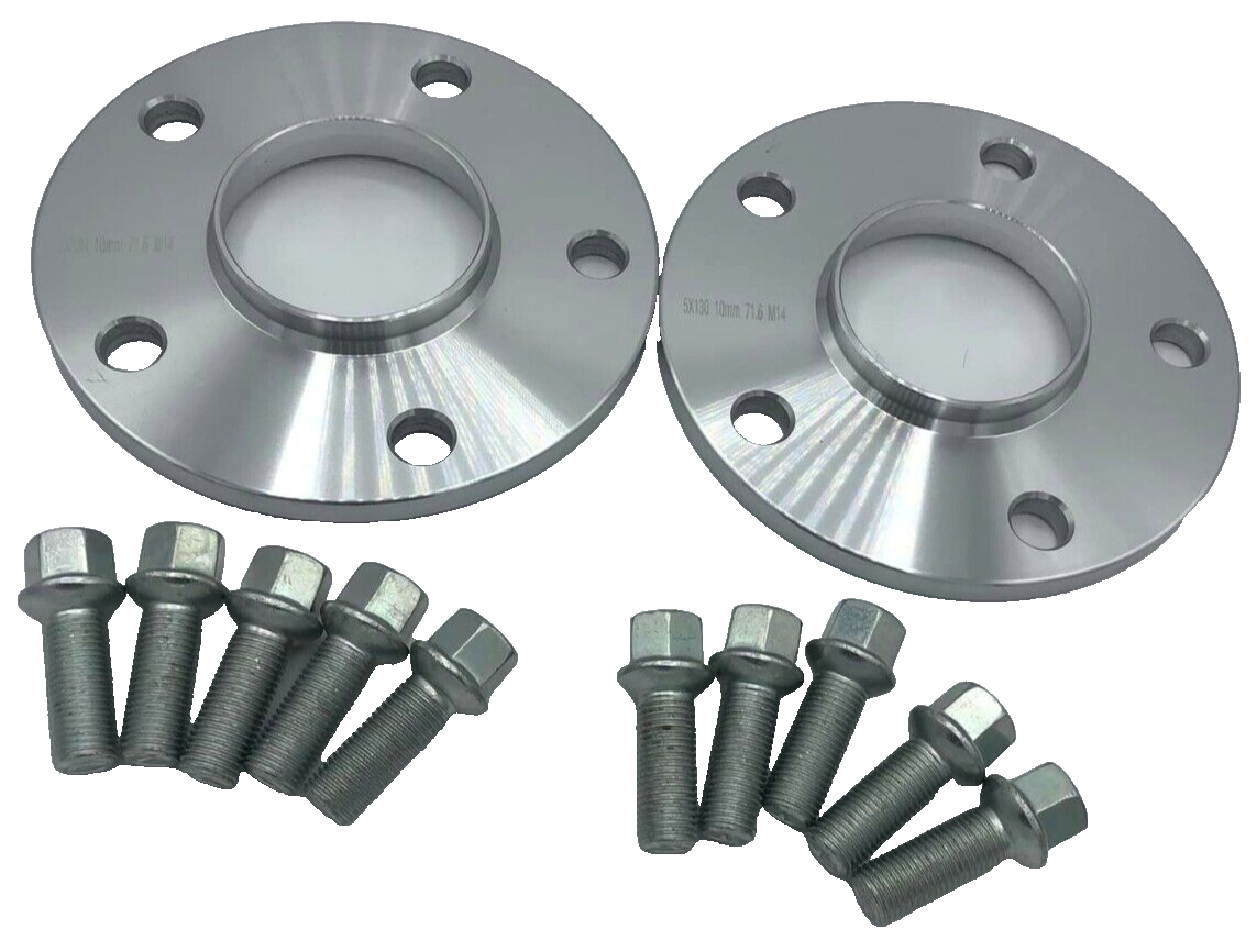 Porsche Wheel Spacers 12mm & Extended AF Bolts Set Of 2 in Silver 5x130 PSR9Line